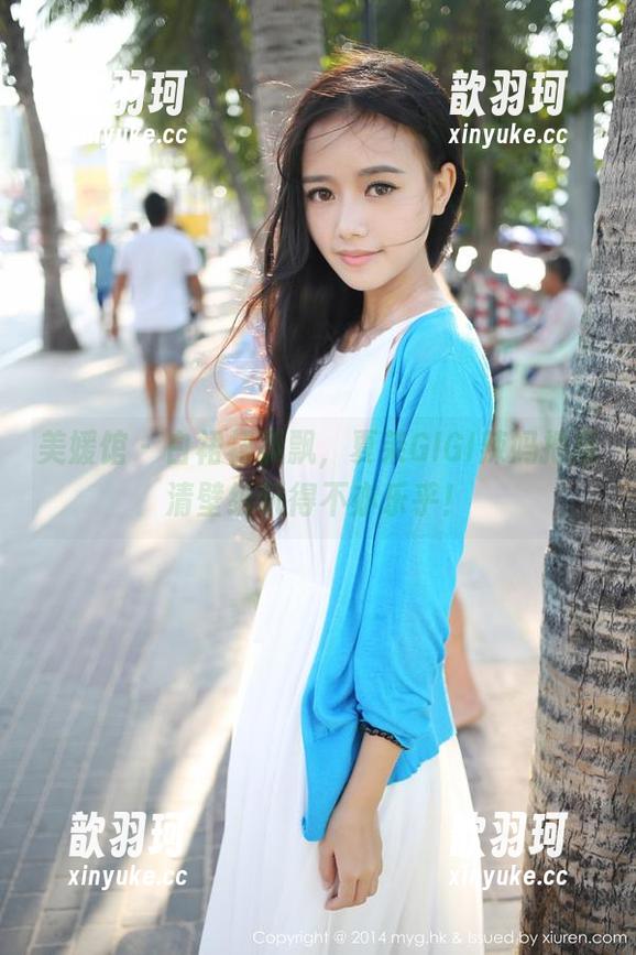 美媛馆 - 白裙裙飘飘，夏茉GIGI辣妈把高清壁纸玩得不亦乐乎！